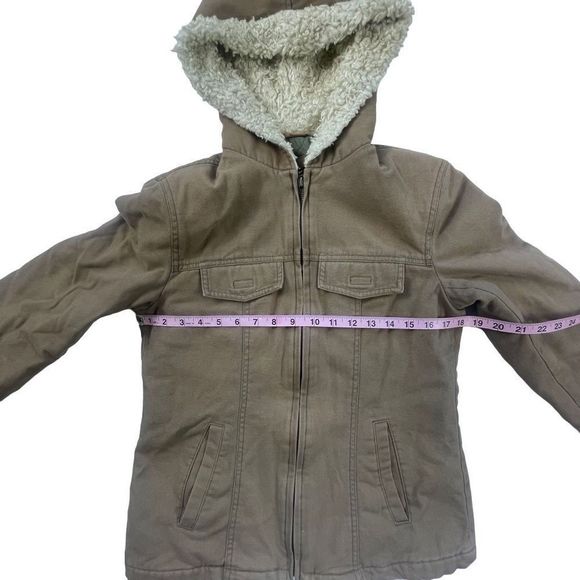 Braetan Jacket Tan Canvas zipper Hood Cotton S - Picture 6 of 9